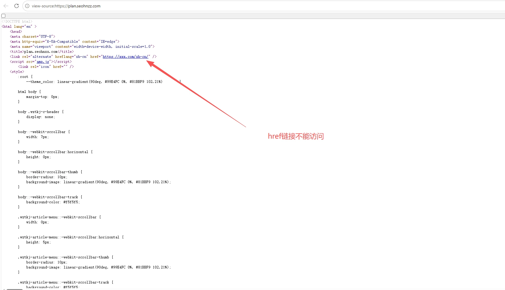 问题截图：页面源代码内的 hreflang 冲突 - 问题截图 2