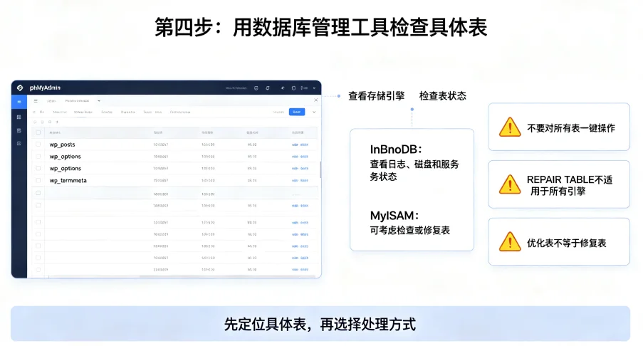 WordPress 数据库表损坏怎么办?先备份,再按步骤排查 WordPress 数据库表损坏怎么办?先备份,再按步骤排查