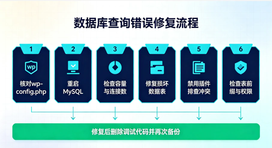 WordPress数据库查询错误完整修复方案