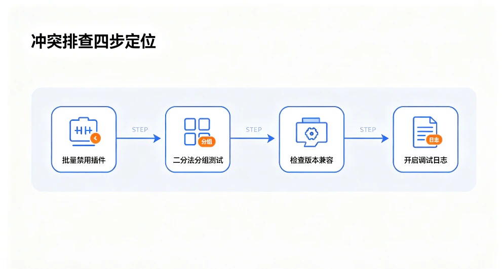 WordPress插件冲突功能异常:完整修复与全链路避坑指南-图2 WordPress插件冲突功能异常:完整修复与全链路避坑指南-图2