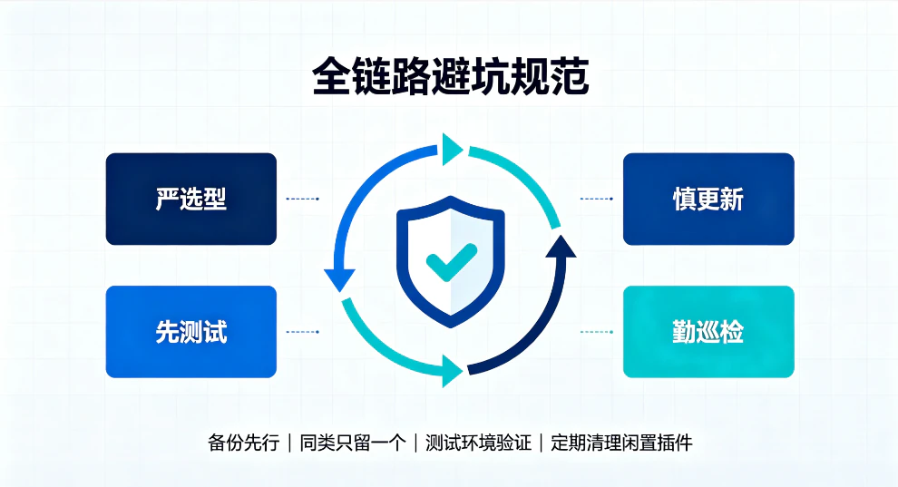 WordPress插件冲突功能异常:完整修复与全链路避坑指南-图3 WordPress插件冲突功能异常:完整修复与全链路避坑指南-图3